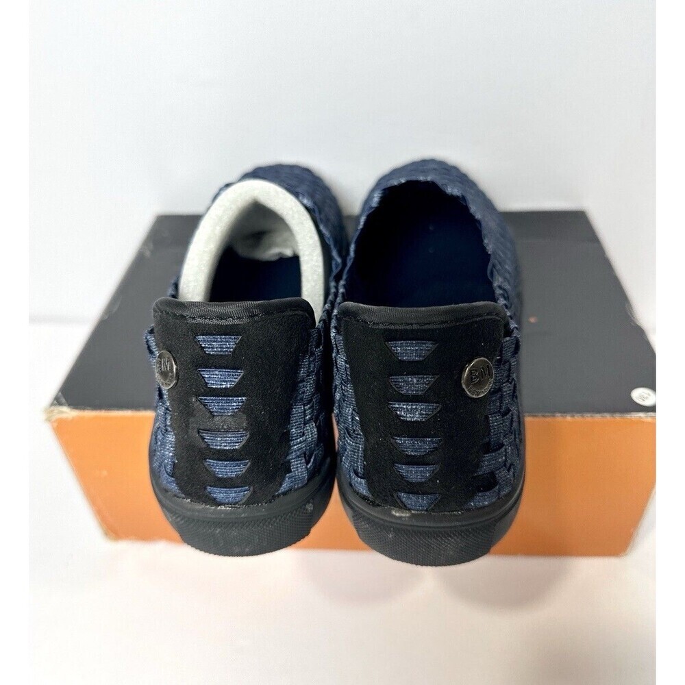 Bernie Mev Woven Slip On Sneakers Women Size 39 Blue Elastic Comfort Shoes New - Picture 6 of 8